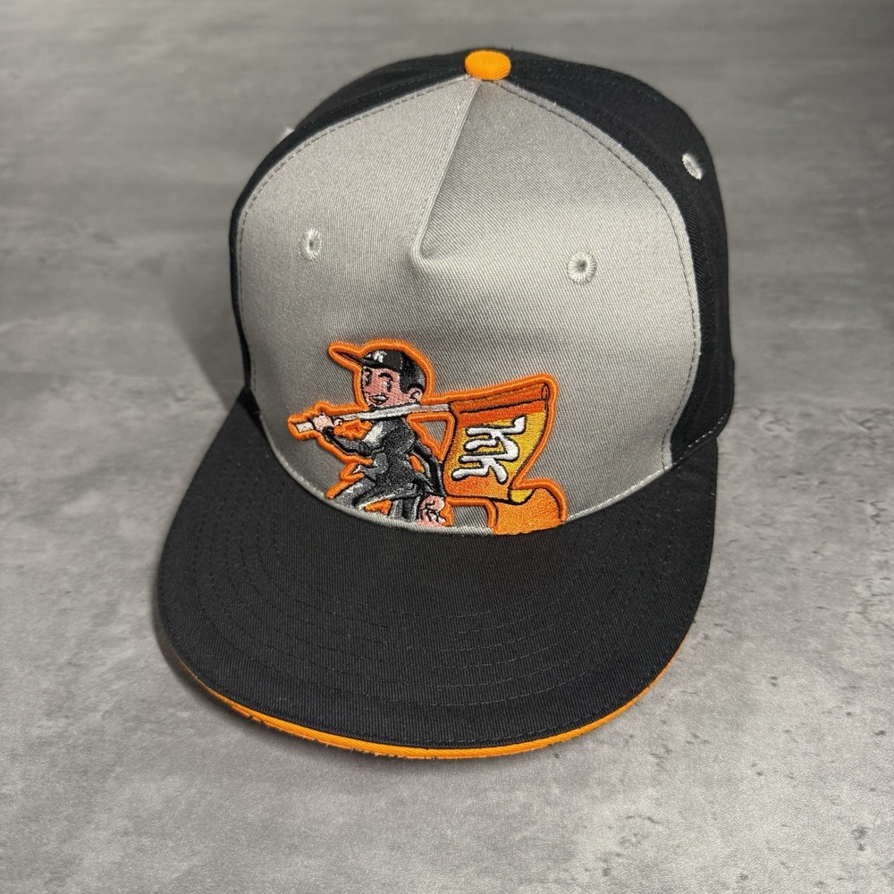 Kindly Keyin Youtuber Snapback Hat Black Orange Embroidered Logo‎ Viral TikTok